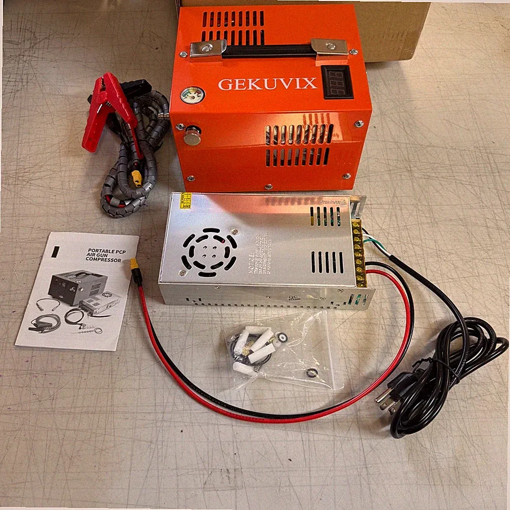 Portable PCP Air Compressor, 4500PSI/30MPa Water & Oil-Free,12V DC/110V AC Dual