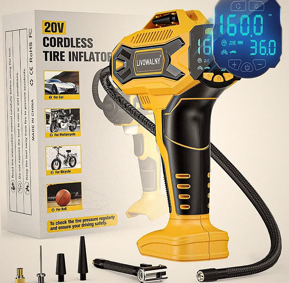 Tire Inflator Air Compressor Compatible with Dewalt 20V Battery, 160 PSI Cordle