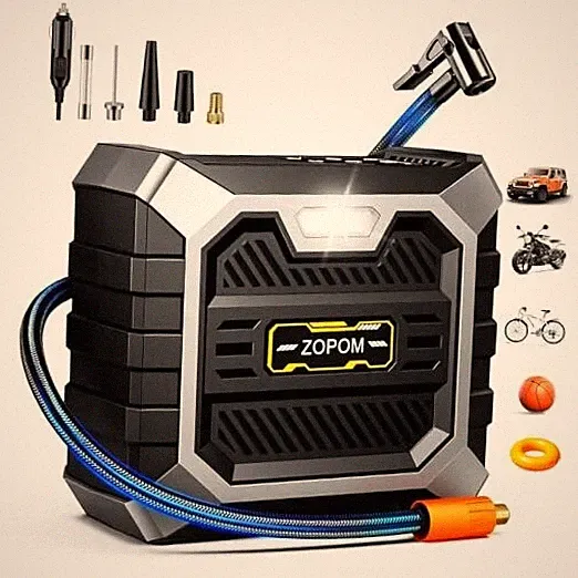 Tire Inflator Portable Air Compressor, 12V DC Car Air Pump with Auto Shut-Off