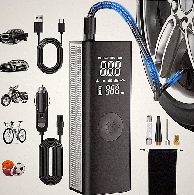 Tire Inflator Portable Air Compressor,150PSI Cordless Pump Large, Black