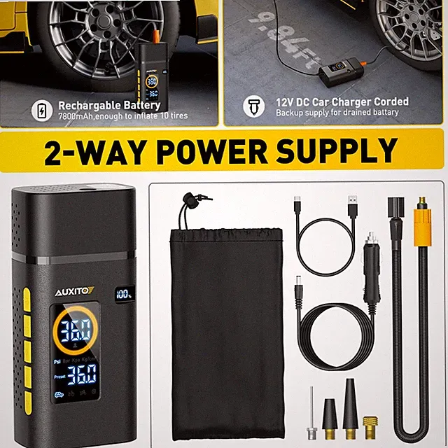 Tire Inflator Rechargeable Portable Air Compressor 150PSI Mini Electric Air Pump